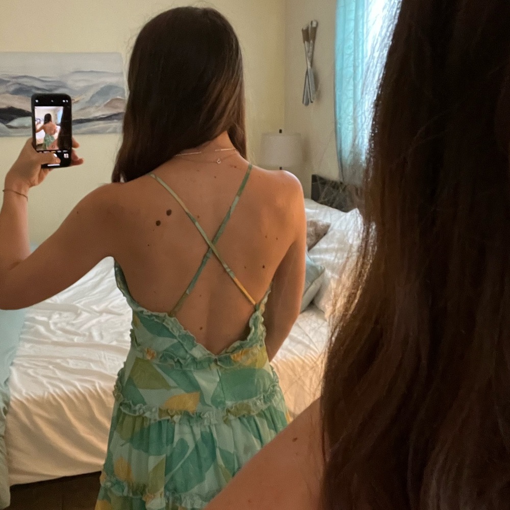 Mint Ruffle Summer Mini-Dress - Picture 3 of 3